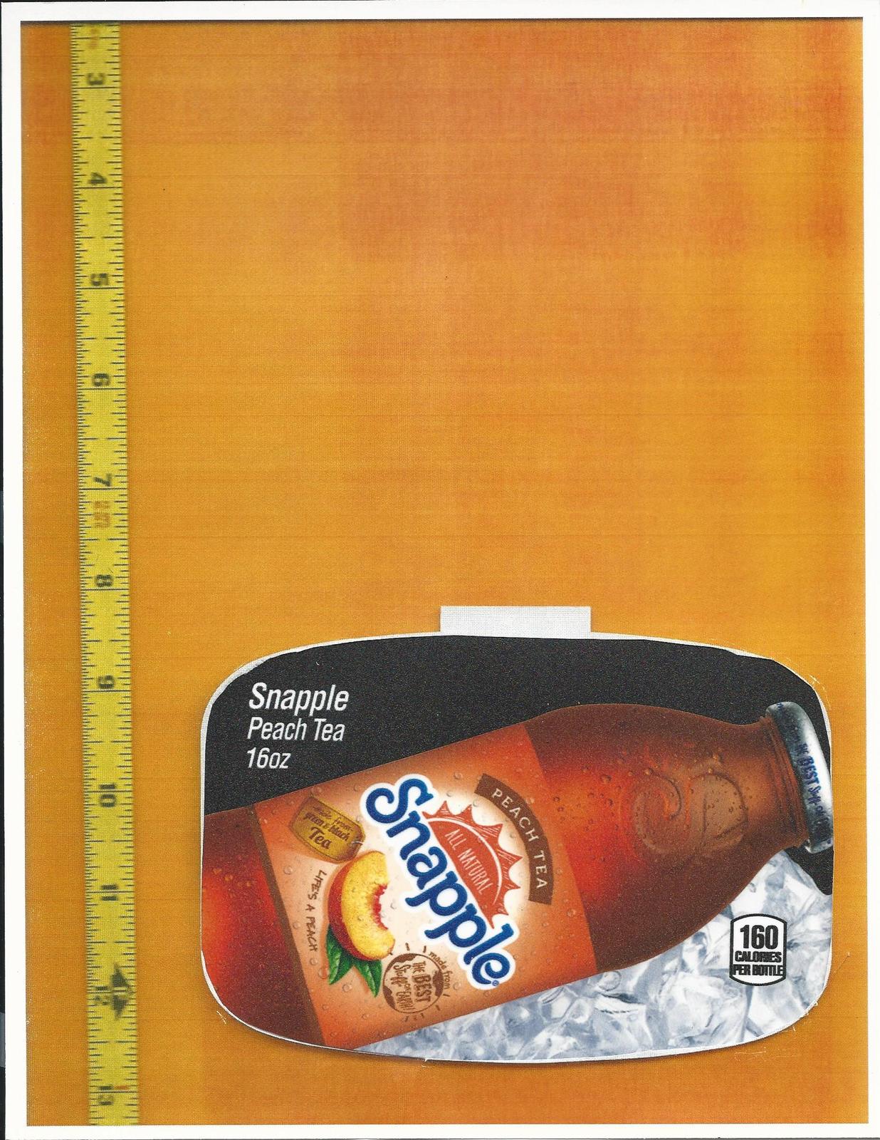 DrP - Snapple Size Snapple Peach Tea 16 oz BOTTLE Soda Machine Flavor Strip