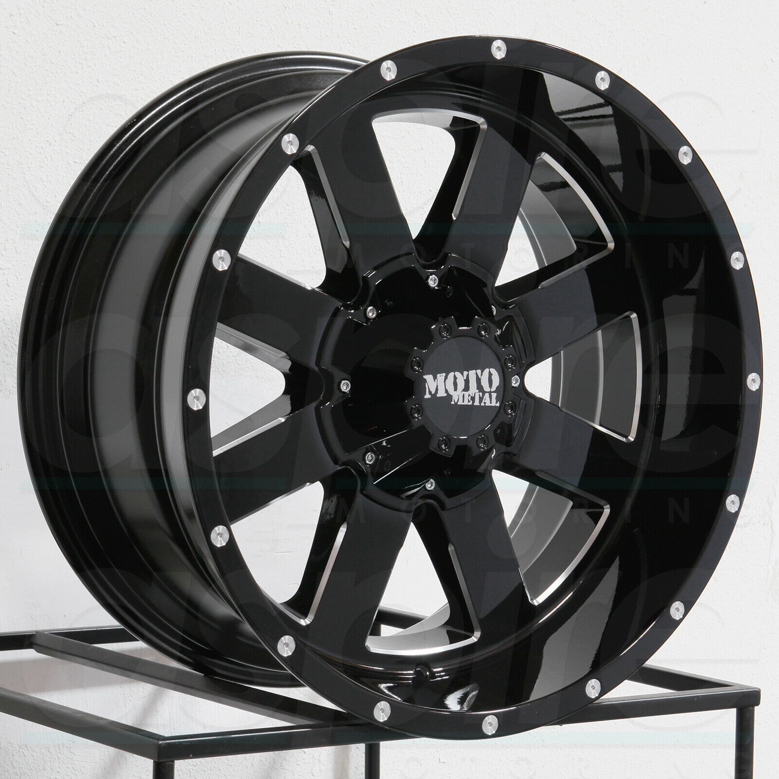 One 20x10 Moto Metal MO962 8x6.5/8x165.1 -24 Black Milled Wheels Rims ...