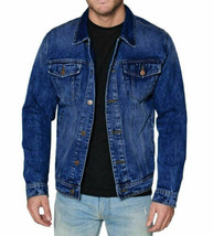 Red Label Men’s Premium Casual Faded Denim Jean Button Up Cotton Slim Fit Jacket image 4