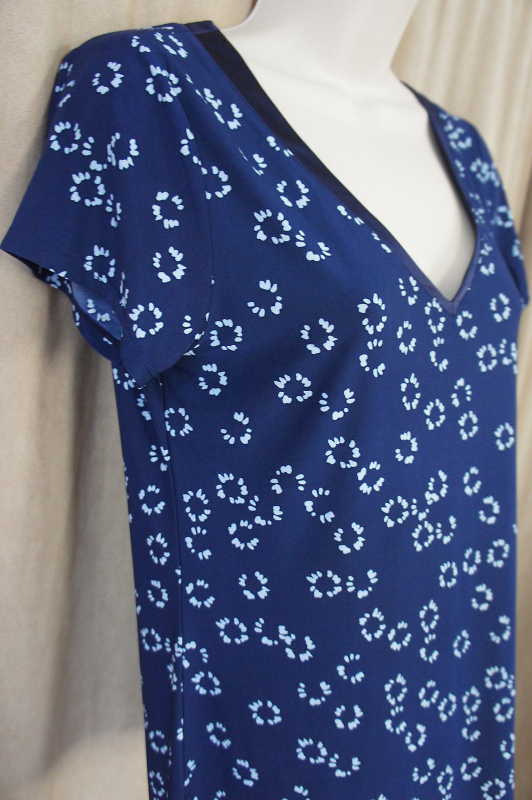 Alfani Intimates Essentials Sleepwear Sz S Blue Navy Dot Sleep Shirt