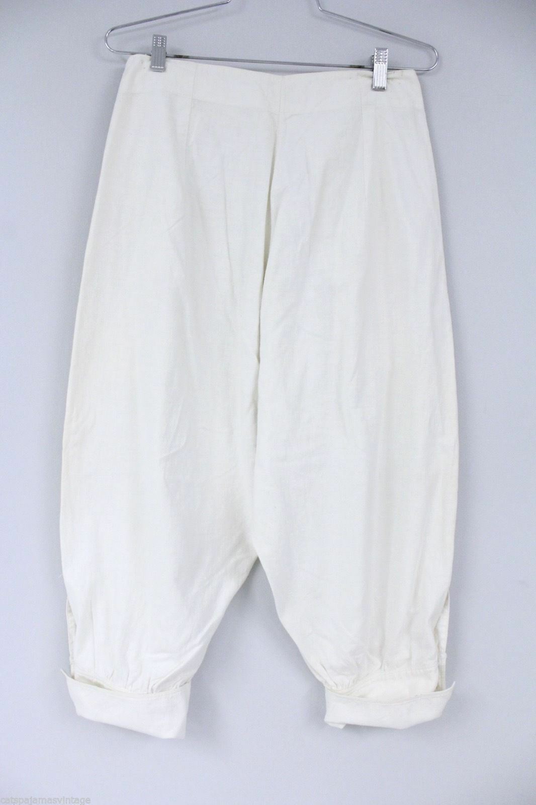 Antique Knickers 1920 Depression Deco Knee Pants Womens Ivory Linen 28 ...