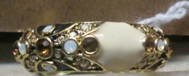 Heidi Daus Beautiful Crystal Ring  or ear ring red & white stone signed CN - $37.85