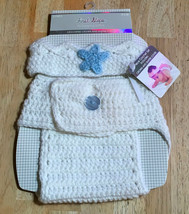 Stepping Stones Crown and Diaper Cover (white) - $10.00