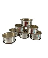 Unbranded Set of 7 Chrome Silver Tone Round Napkin Ring Holders - $11.88