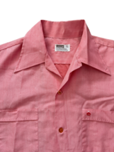 Vtg 60s 70s Dress Shirt Button Butterfly Collar Montgomery Ward Men Medium Red image 2