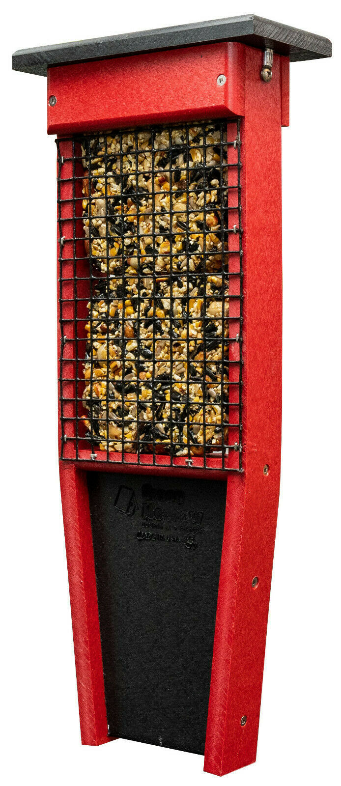 PILEATED WOODPECKER FEEDER - Double Suet Cake Hanger with Tail Prop