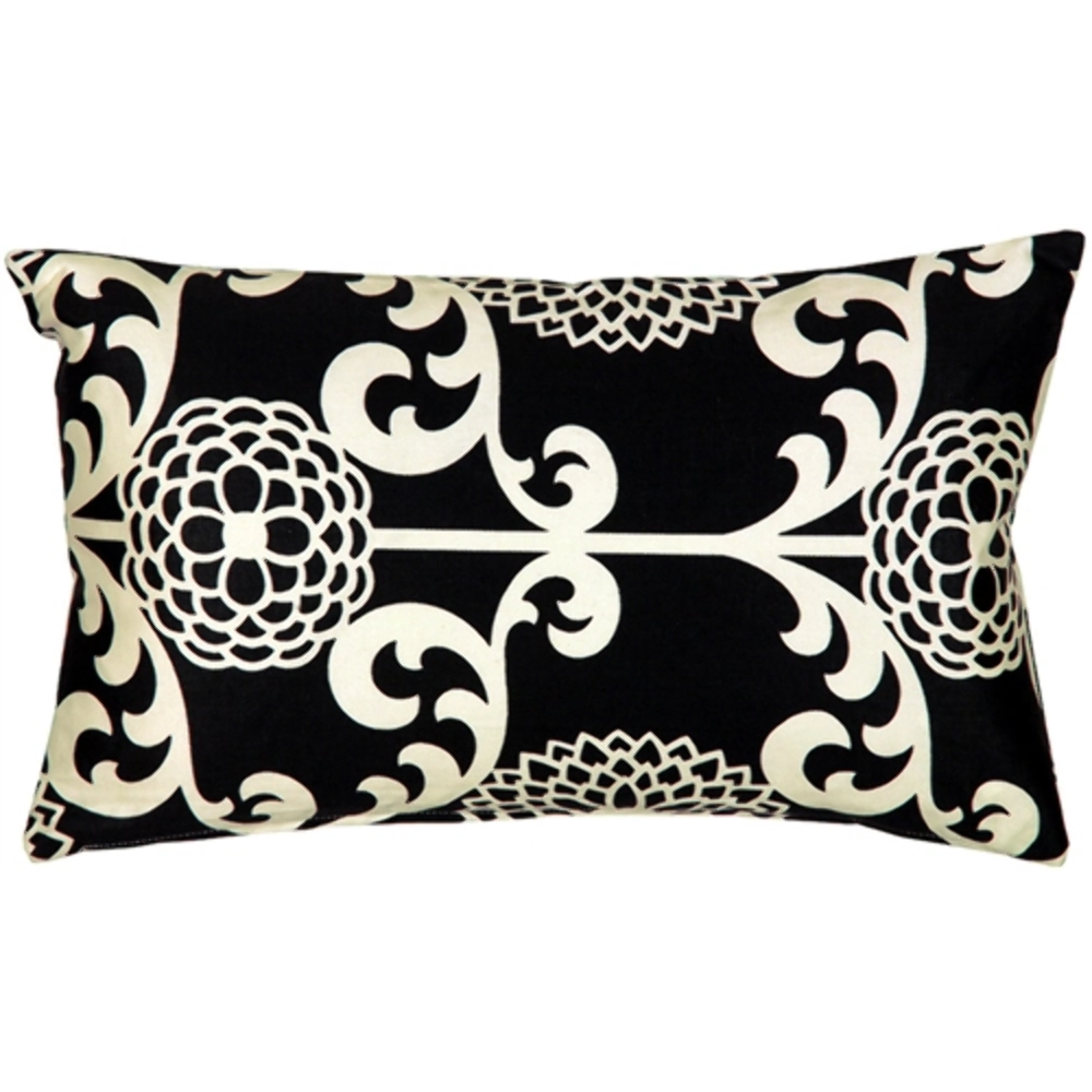 Primary image for Waverly Fun Floret Licorice 12x20 Throw Pillow, Complete with Pillow Insert