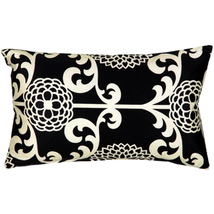 Waverly Fun Floret Licorice 12x20 Throw Pillow, Complete with Pillow Insert - $41.95