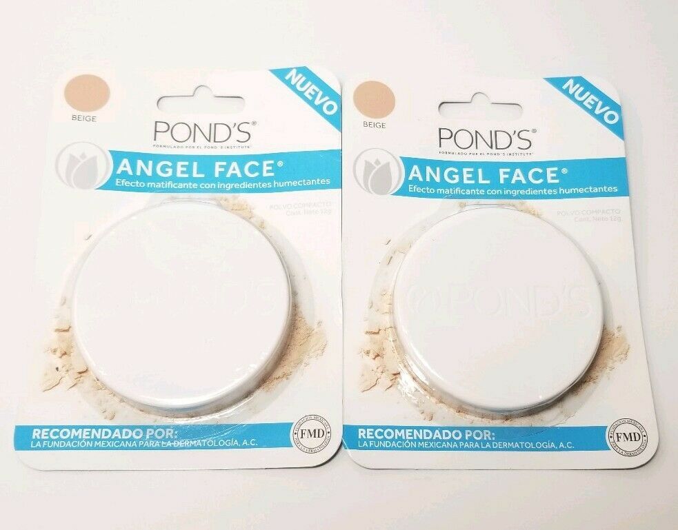 2x Pond's ANGEL FACE Compact Powder Ponds BEIGE Soft & Natural All Skin ...