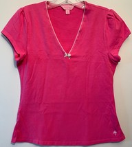 Lilly Pulitzer XS Bright Pink T-Shirt Top Women&#39;s Knit Tee EUC - $19.79