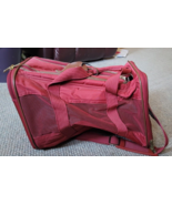 Sherpa Bag Pet Carrier Red Cat Dog Travel Safety Mesh Sides Zipper Closu... - $21.99