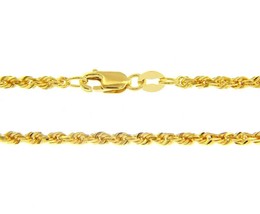 Solid 18K Yellow Gold 2.2 Mm Rope Chain, 20 Inches, Braided, Made In Italy - $1,345.00