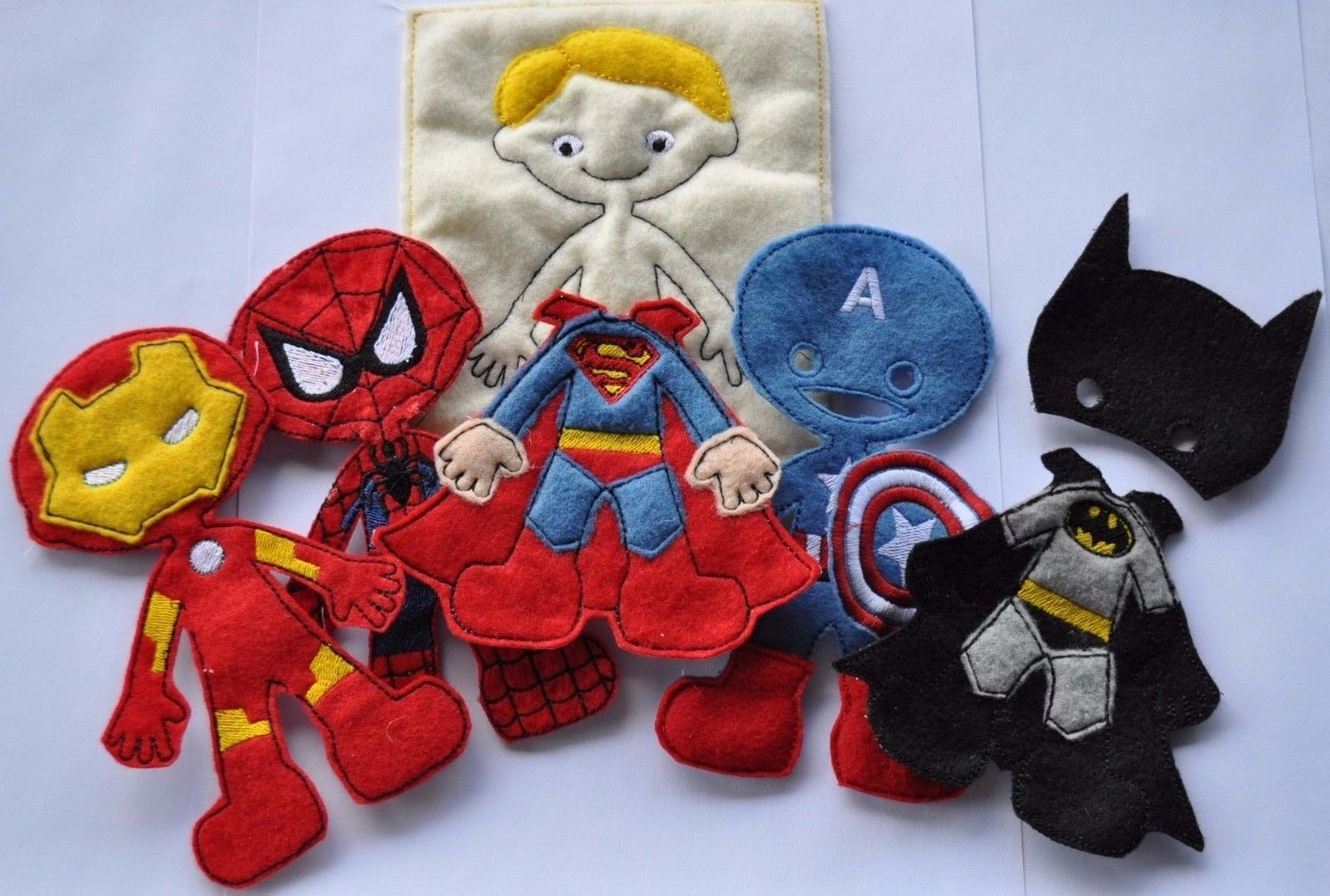 SuperHero Machine Embroidery Design Files Paper Dolls Applique Ironman