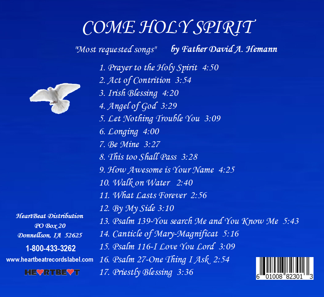 COME HOLY SPIRIT Most Requested Songs by Father David A. Hemann CD