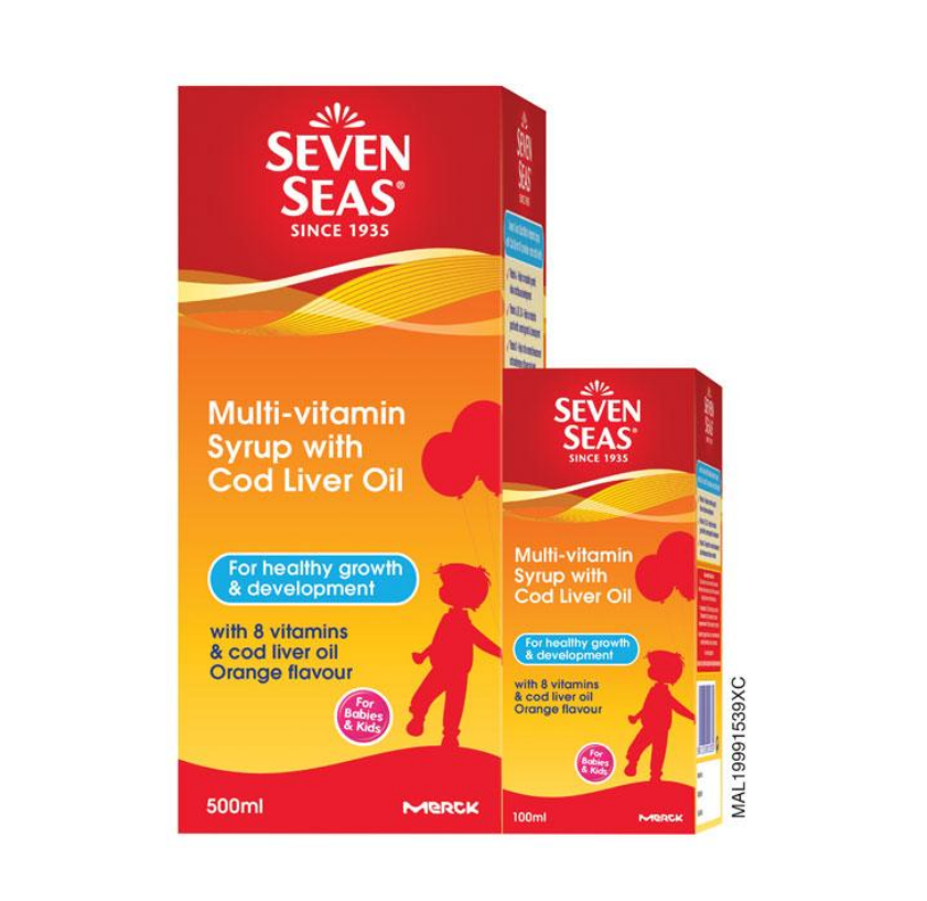 SevenSeas Multivitamin Syrup with Cod Liver Oil 500ml + FREE 100ml (New Packing)