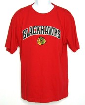 NHL Hockey Chicago Blackhawks T-Shirt Red Embroidered Blackhawks Men's XL - $18.30