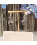 Alexis Bittar Smokey Lilac Lucite Solanales Crystal Gold Drop Earrings NWT - $222.26