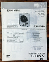 Sony WM-75 Cassette Service Manual *Original* - $24.09