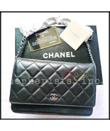 BNIB Chanel Classic Quilted WALLET ON CHAIN or WOC Black Lambskin with S... - $4,100.00