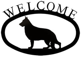 Wrought Iron Welcome Sign German Shepherd Silhouette Outdoor Dog Plaque ... - $33.85