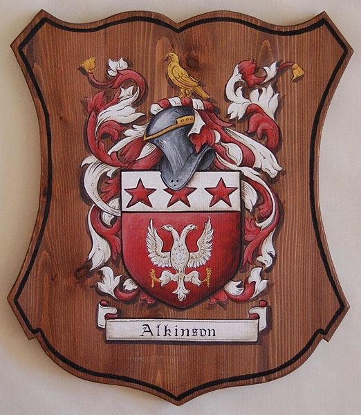 Family Crest Plaques - Lg. Wooden Coat Of Arms Plaques Old World Style 