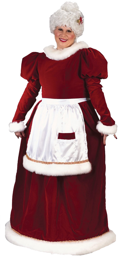 High Quality Mrs Claus Velvet Dress Deluxe Santa Claus Costume For 0152