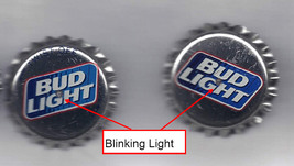 25pcs NIP BUDWEISER Blinking Light BOTTLE CAPS Clothing Accessory PIN 