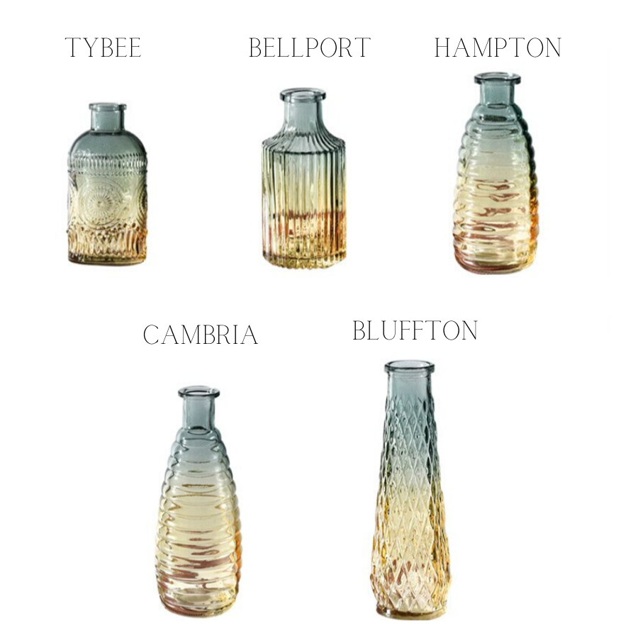 Bellport Seaside Glass Vases Coastal Home Decor - Bellport