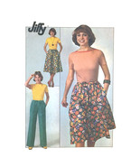 Vtg 70s Simplicity Sewing Pattern 7959 Pull On Pants Flared Skirt Top 12... - $6.95