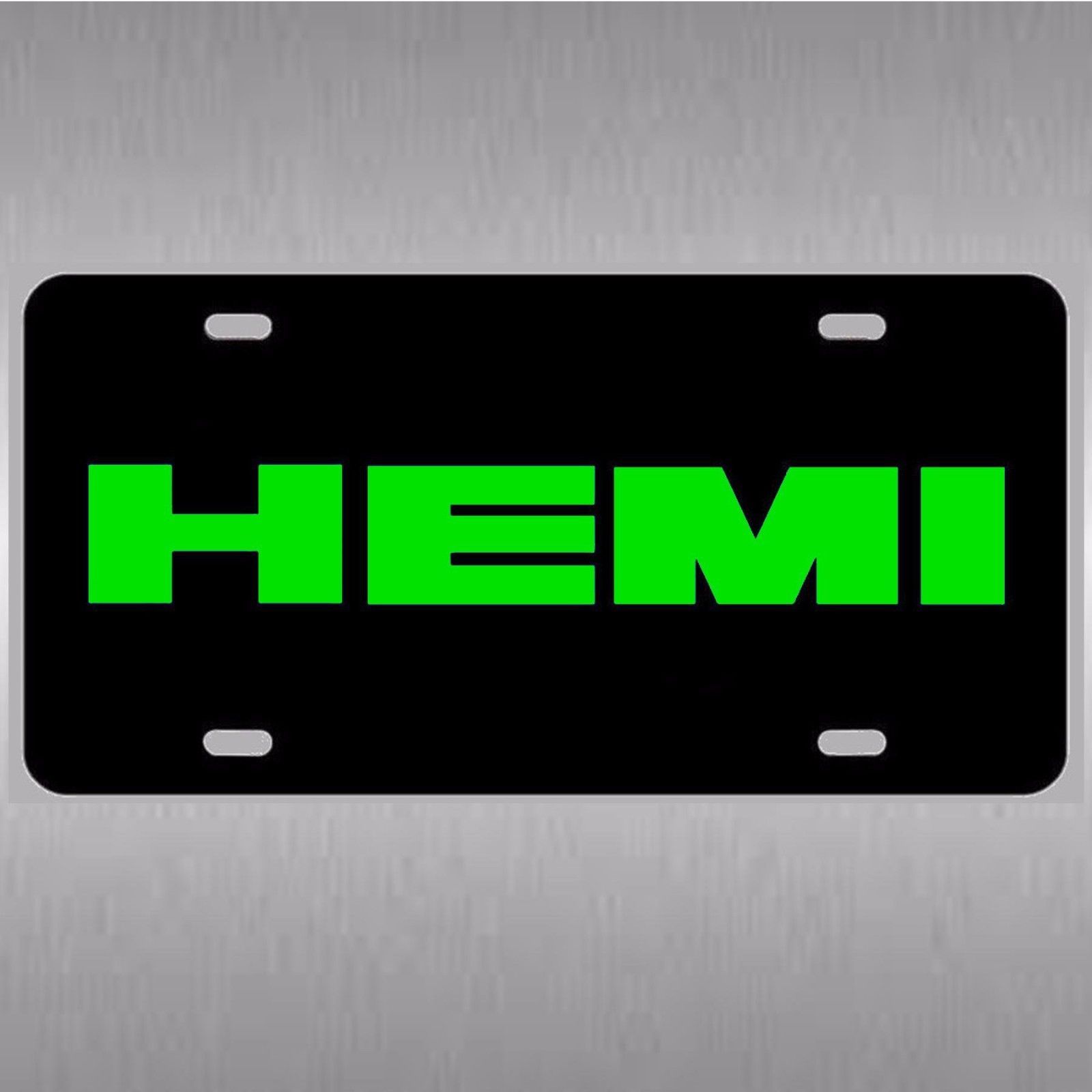 HEMI Black Green Logo VANITY LICENSE PLATE Dodge Challenger Charger RAM