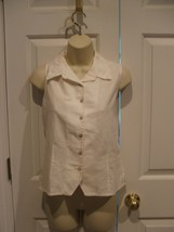 NWT casual corner annex cotton  sleeveless button front top medium needs washing - $1.98