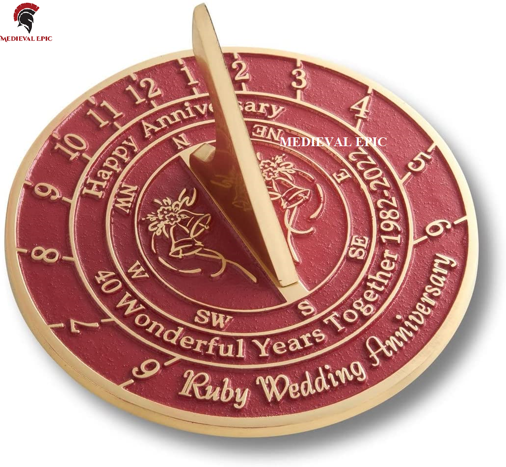 40th Ruby Wedding Anniversary Sundial Gift Idea is A Great Present for Him