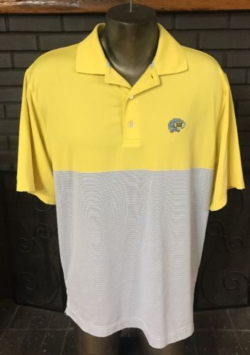 yellow striped golf shirt