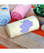 [Purple Hippo - Yellow]Coral Fleece Baby Throw Blanket  - $19.99