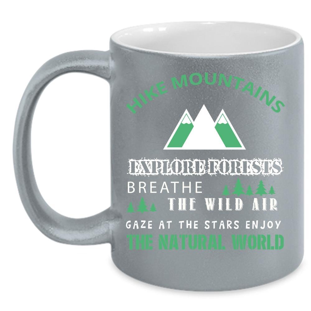 Hike Mountains Coffee Mug, I Love Hiking Coffee Cup Drink Containers