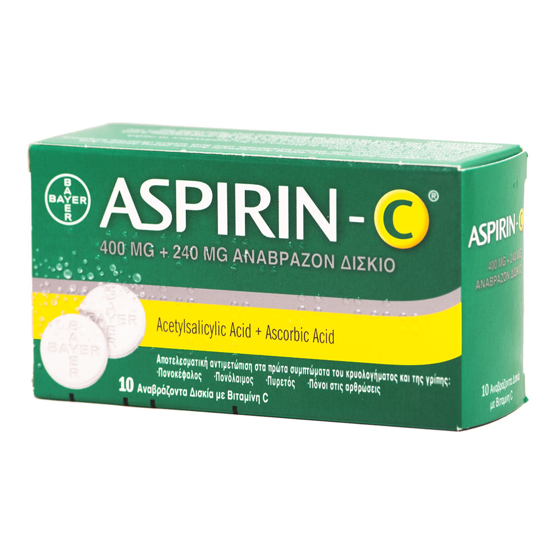 BAYER ASPIRIN C Acetylsalicylic Acid Mg With Vitamin C Effervecent Tabs Cough Cold Flu