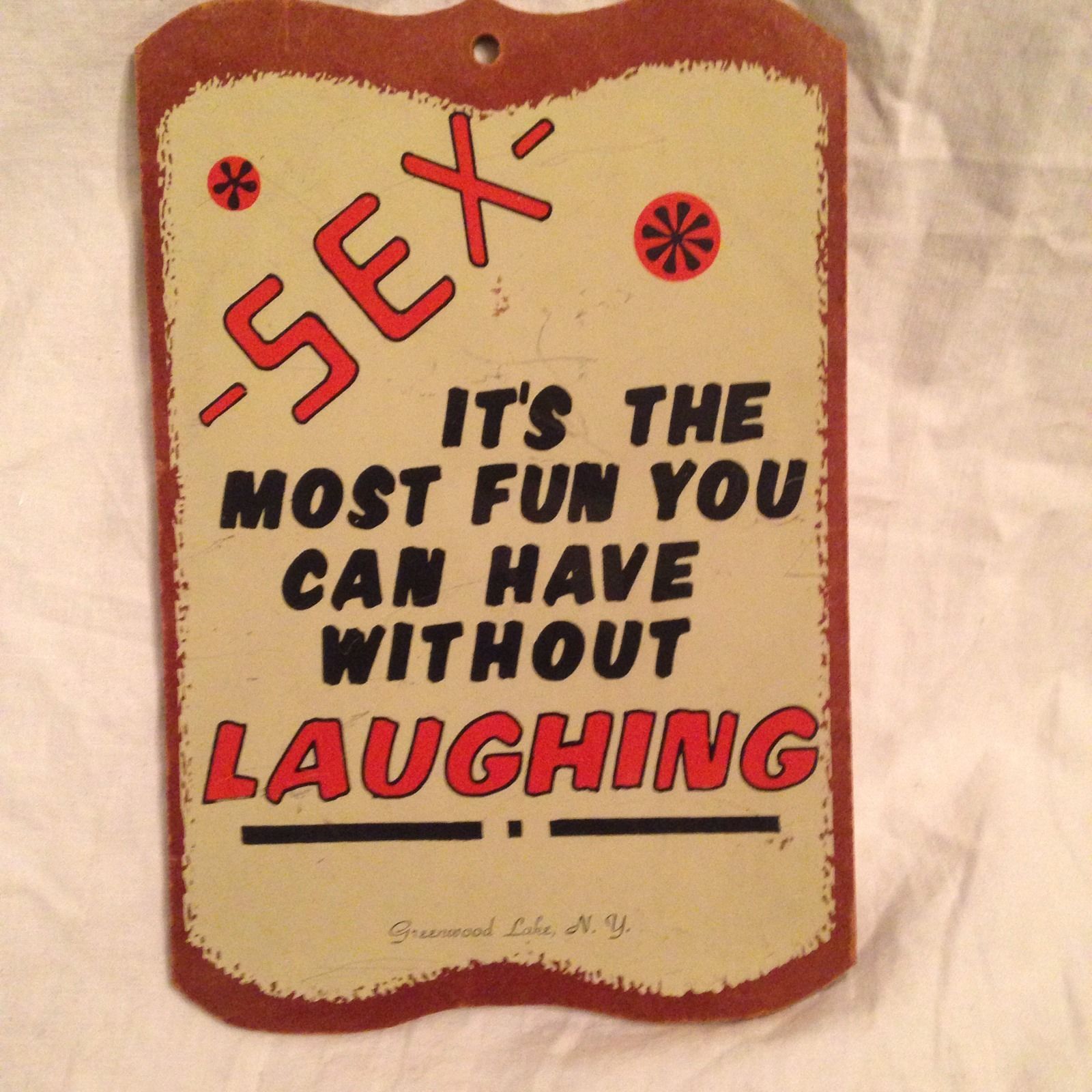 Sex Most Fun Without Laughing Man Cave Vintage Sign Funny Joke Woody Allen Quote Plaques And Signs 7482