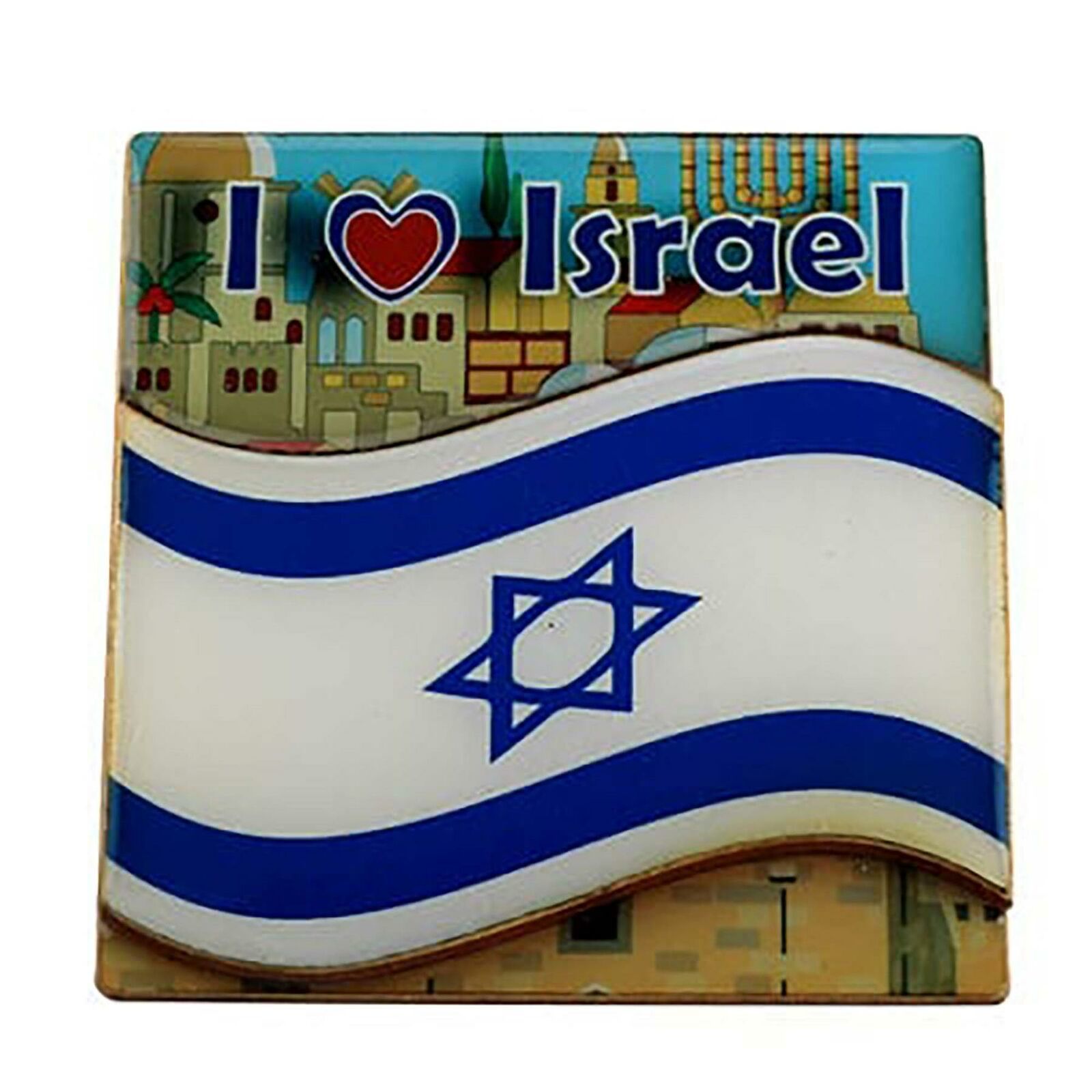 I Love Israel with Israel Flag Magnet