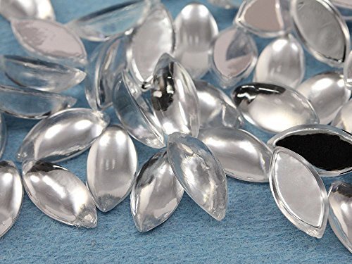 15x7mm Crystal Clear H102 Navette Acrylic Cabochons High Quality Pro Grade - ...