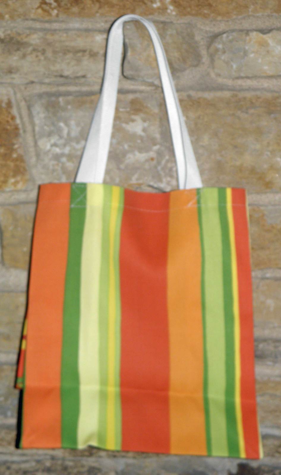 orange and green purse