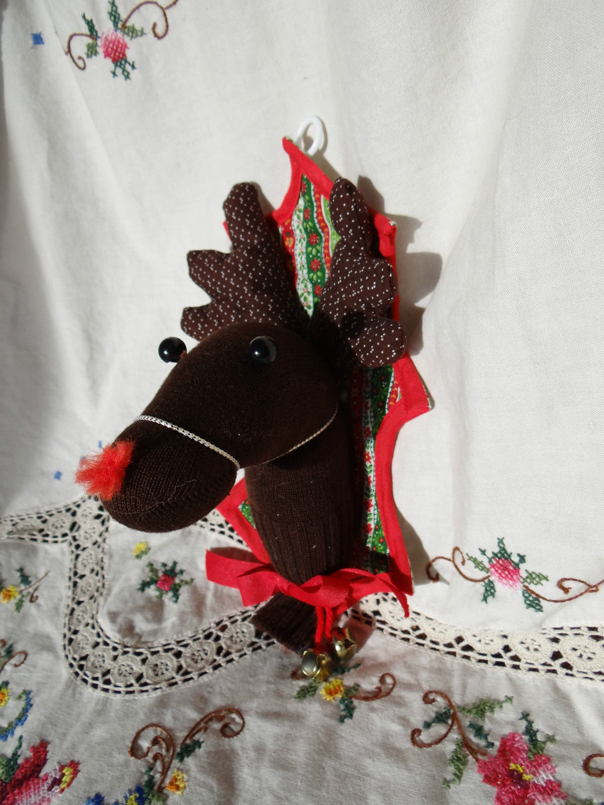 handmade brown sock reindeer christmas decoration door hanger holiday decor deer - Used Christmas Decorations For Sale handmade brown sock reindeer christmas decoration door hanger holiday decor deer - Used Christmas Decorations For Sale