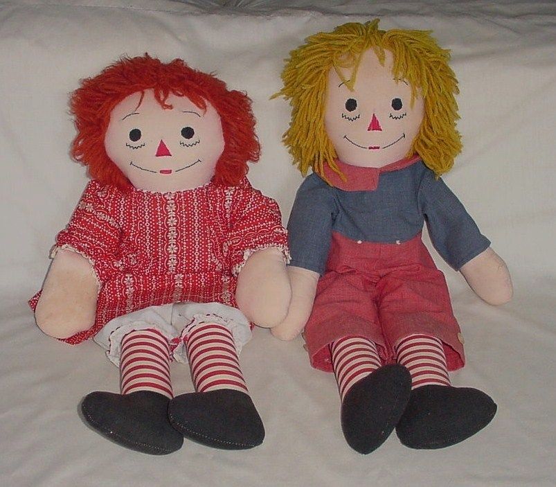 Primary image for AWESOME 26" VINTAGE GENTLY USED RAGGEDY ANN & ANDY DOLL DOLLS HANDMADE CLOTHING