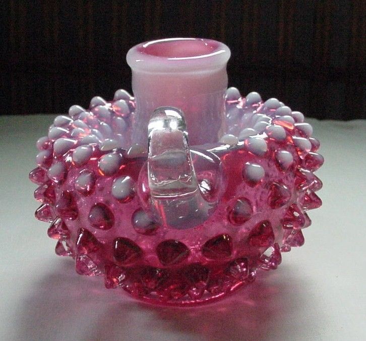 FABULOUS VINTAGE FENTON CANDLESTICK CANDLE HOLDER CRANBERRY