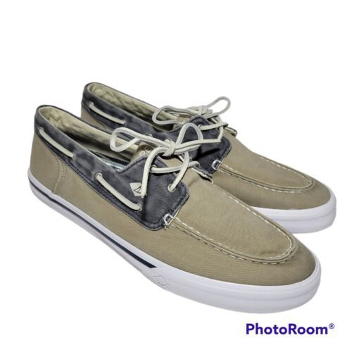 Primary image for Sperry Top-Sider Bahama II Boat Shoes Mens Sz 11.5 Salt Washed Navy Taupe/Khaki
