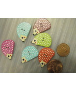 Buttons Colored Shaped groundhogs 6 pieces very cute for clothing 7719 - $7.98