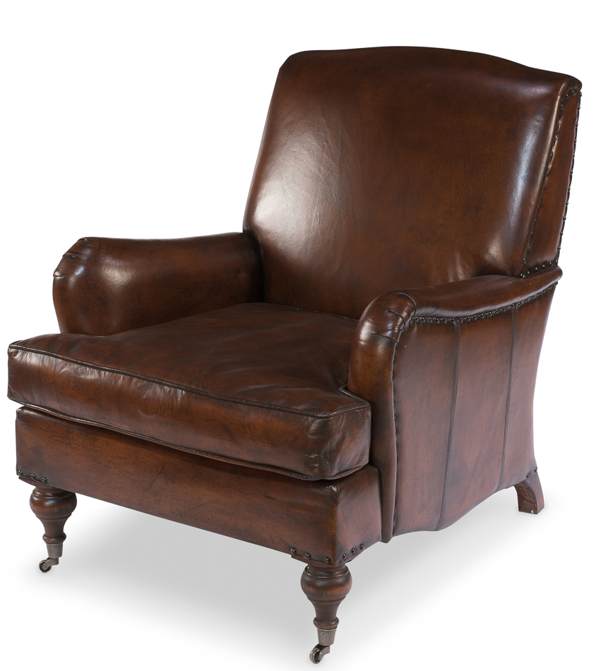Awesome English Roll Arm Top Grain Leather Chair Chairs