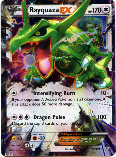 Rayquaza EX 75/108 Holo Ultra Rare Roaring Skies Pokemon Card - Pokémon ...