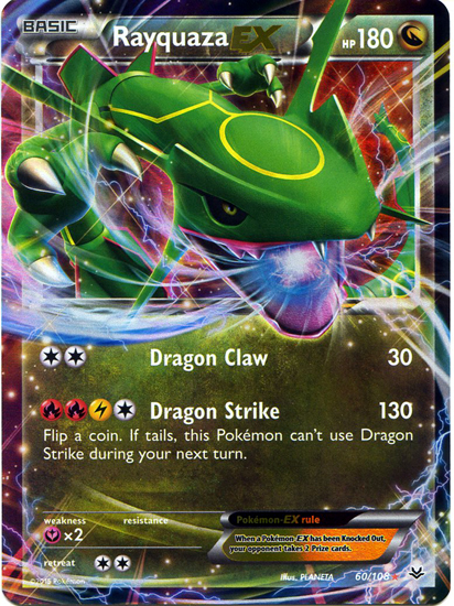 Rayquaza EX 60/108 Holo Ultra Rare Roaring Skies Pokemon Card - Pokémon ...