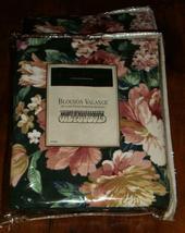 Croscill Berkshire Floral Hunter Green Blouson Valance Pink White Golden NEW - $29.97
