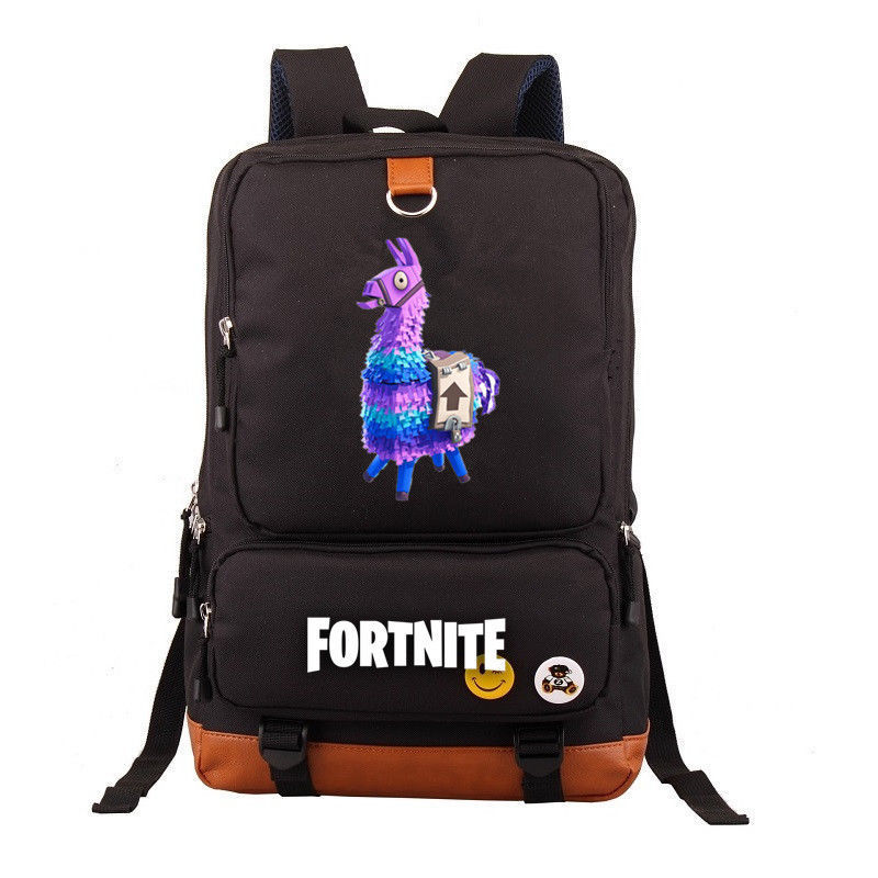 Fortnite supply llama Cartoon Unisex Backpack Teenagers Schoolbag Shoulder Bags Shoes